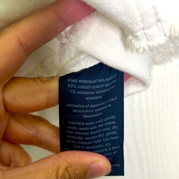 Hilfiger Jeans - White Fringe Gold Button Down Long Sleeve Jean Jacket Size LG - Picture 11 of 12